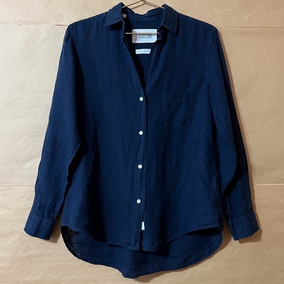 Grayson Tops - Grayson by Frank & Eileen Linen The Hero Button Down Shirt Top Navy Blue Size XS